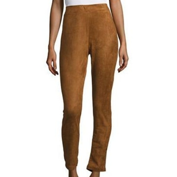 H by Halston Pants - NWT Halston Faux Suede Chocolate Brown Leggings